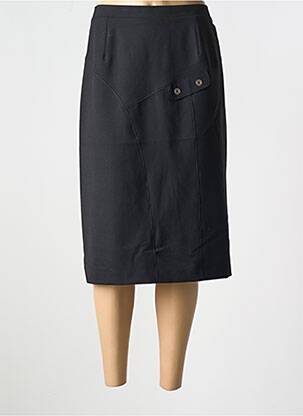 Jupe mi-longue coupe droite noir GRIFFON femme
