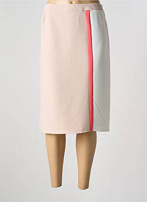 Jupe mi-longue coupe droite beige GUY DUBOUIS femme