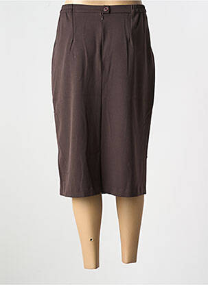 Jupe mi-longue coupe droite marron GRIFFON femme