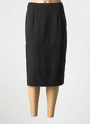 Jupe mi-longue coupe droite noir GRIFFON femme