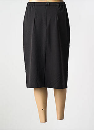 Jupe mi-longue coupe droite noir GRIFFON femme
