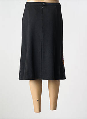Jupe mi-longue fermeture zip latéral noir GUY DUBOUIS femme