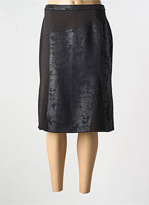 Jupe mi-longue stretch noir GUY DUBOUIS femme