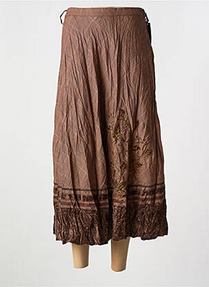 Jupe longue marron GUY DUBOUIS pour femme