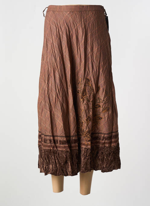 Jupe longue marron GUY DUBOUIS pour femme