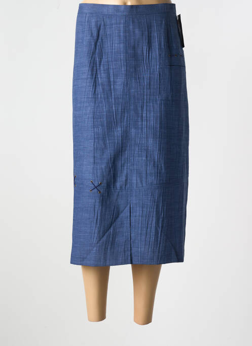 Jupe mi-longue bleu GUY DUBOUIS pour femme