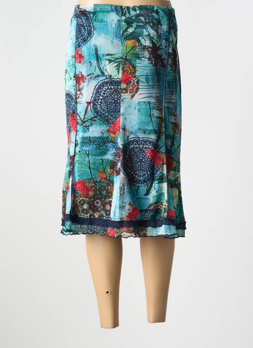 Jupe mi-longue bleu GUY DUBOUIS pour femme