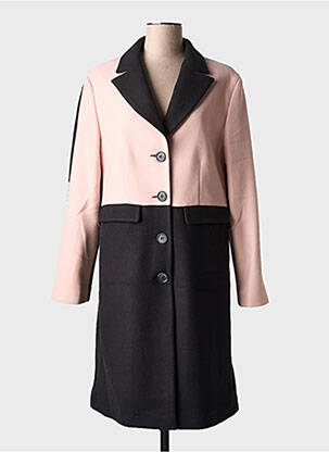 Manteau long coupe cintrée sans capuche rose QUATRE VINGT JOURS femme