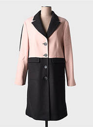 Manteau long coupe cintrée sans capuche rose QUATRE VINGT JOURS femme