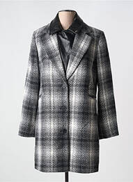 Manteau long coupe cintrée sans capuche gris 7 SEASONS femme