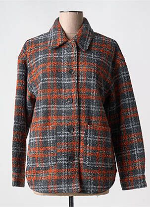 Manteau court coupe droite sans capuche orange CONCEPT K femme