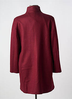 Manteau long coupe droite sans capuche rouge QUATRE VINGT JOURS femme