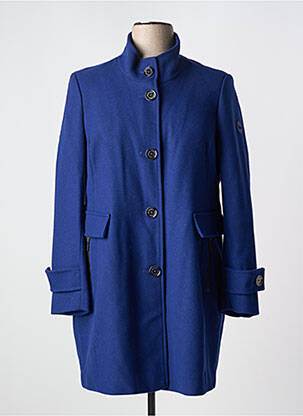 Manteau long coupe droite sans capuche bleu REVER MILE femme