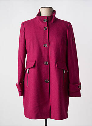 Manteau long coupe droite sans capuche rose REVER MILE femme