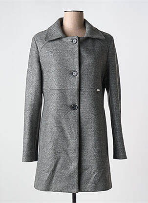 Manteau long coupe droite sans capuche gris QUATRE VINGT JOURS femme