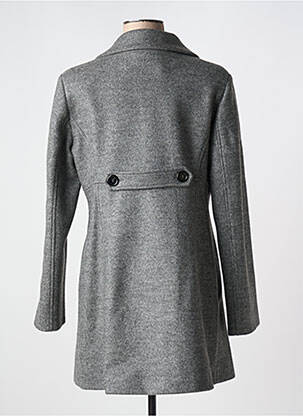 Manteau long coupe droite sans capuche gris QUATRE VINGT JOURS femme