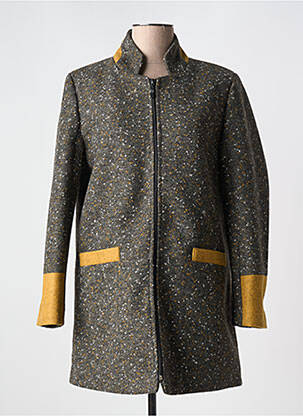 Manteau court coupe droite sans capuche gris NATURAL LIFE femme