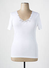 Top manches courtes manches courtes blanc MADIVA femme