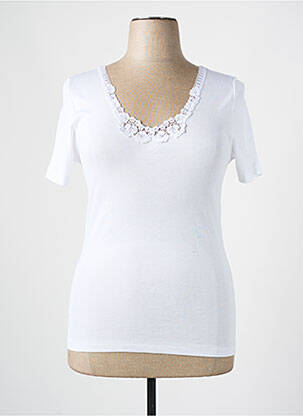 Top manches courtes manches courtes blanc MADIVA femme