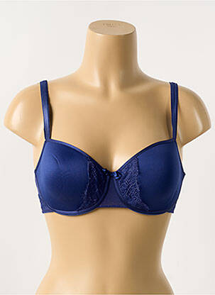 Soutien-gorge effet matière satinée haut soutien-gorge moulé bleu PASSIONATA femme