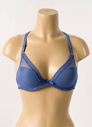 Soutien-gorge effet matière satinée haut soutien-gorge moulé bleu PASSIONATA femme
