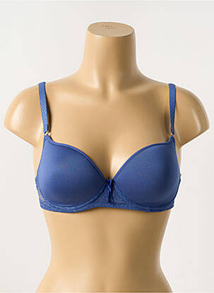 Soutien-gorge effet matière satinée haut soutien-gorge moulé bleu PASSIONATA femme