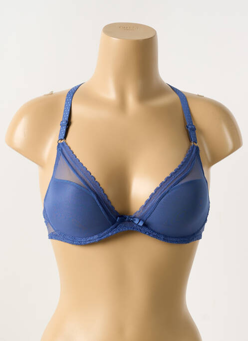 Soutien-gorge effet matière satinée haut soutien-gorge moulé bleu PASSIONATA femme