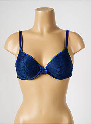 Soutien-gorge effet matière satinée haut soutien-gorge moulé bleu PASSIONATA femme