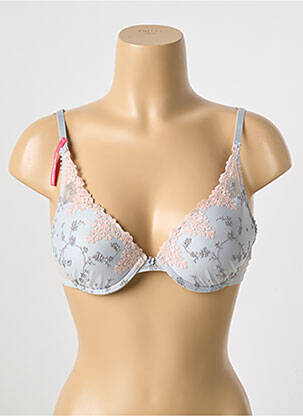 Soutien-gorge effet matière satinée haut soutien-gorge push-up gris PASSIONATA femme