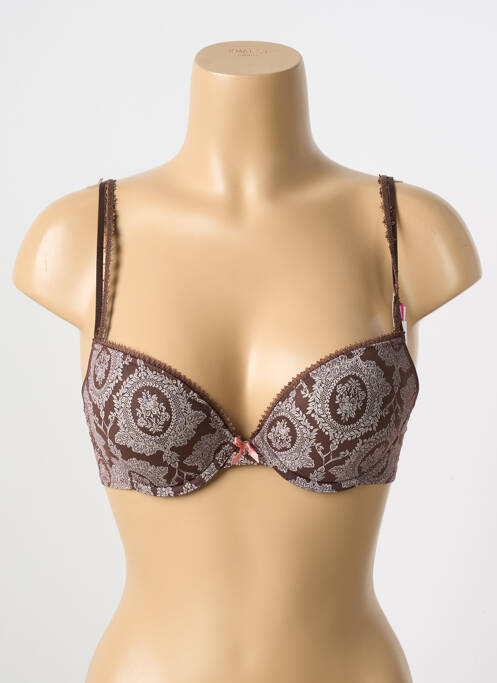 Soutien-gorge effet matière satinée haut soutien-gorge push-up marron PASSIONATA femme