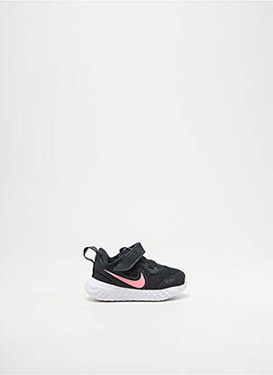 Baskets fermeture scratch bout rond noir NIKE fille