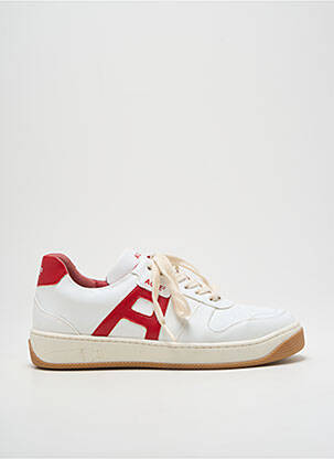 Baskets matière lisse bout rond rouge AQTE2 unisexe