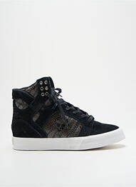 Baskets nubuck talon plat jusqu'à 3cm noir SUPRA femme