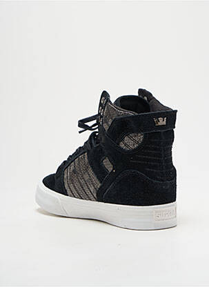 Baskets nubuck talon plat jusqu'à 3cm noir SUPRA femme