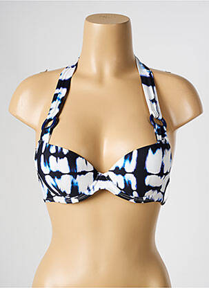 Haut de maillot de bain fermeture liens à nouer haut soutien-gorge balconnet bleu AUBADE femme