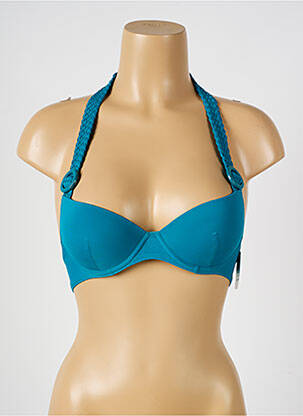 Haut de maillot de bain stretch haut soutien-gorge push-up bleu AUBADE femme