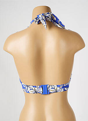 Haut de maillot de bain bretelles élastiquées haut soutien-gorge push-up bleu AUBADE femme