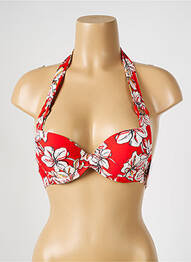 Haut de maillot de bain bretelles élastiquées haut soutien-gorge push-up rouge AUBADE femme
