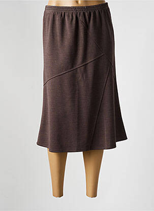 Jupe mi-longue stretch marron GRIFFON femme
