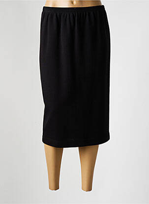 Jupe mi-longue coupe droite noir GRIFFON femme