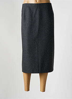 Jupe mi-longue taille à pinces gris JEAN GABRIEL femme