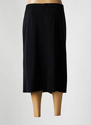 Jupe mi-longue taille à pinces noir GEVANA femme