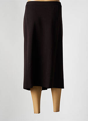 Jupe mi-longue coupe droite marron GEVANA femme