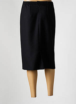 Jupe mi-longue taille à pinces noir GEVANA femme