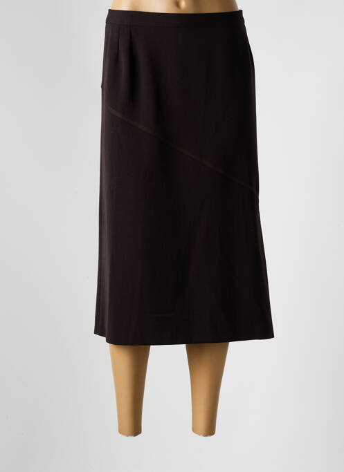 Jupe mi-longue marron GEVANA pour femme