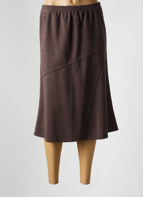 Jupe mi-longue marron GRIFFON pour femme