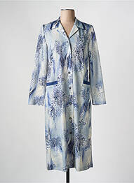 Robe mi-longue manches longues manches longues bleu GEVANA femme