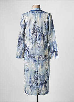 Robe mi-longue manches longues manches longues bleu GEVANA femme