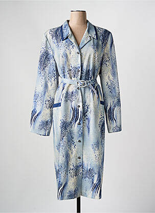 Robe mi-longue manches longues manches longues bleu GEVANA femme