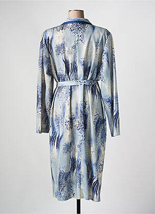 Robe mi-longue manches longues manches longues bleu GEVANA femme